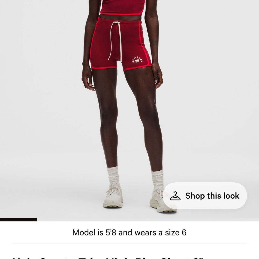 lululemon athletica Red Athletic Drawstring Shorts